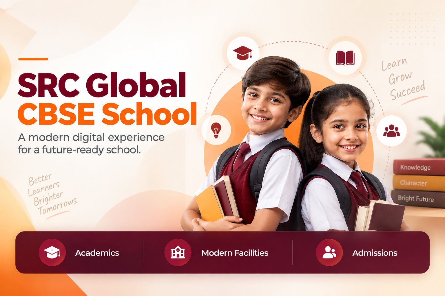 SRC Global CBSE School - School website with admissions enquiry